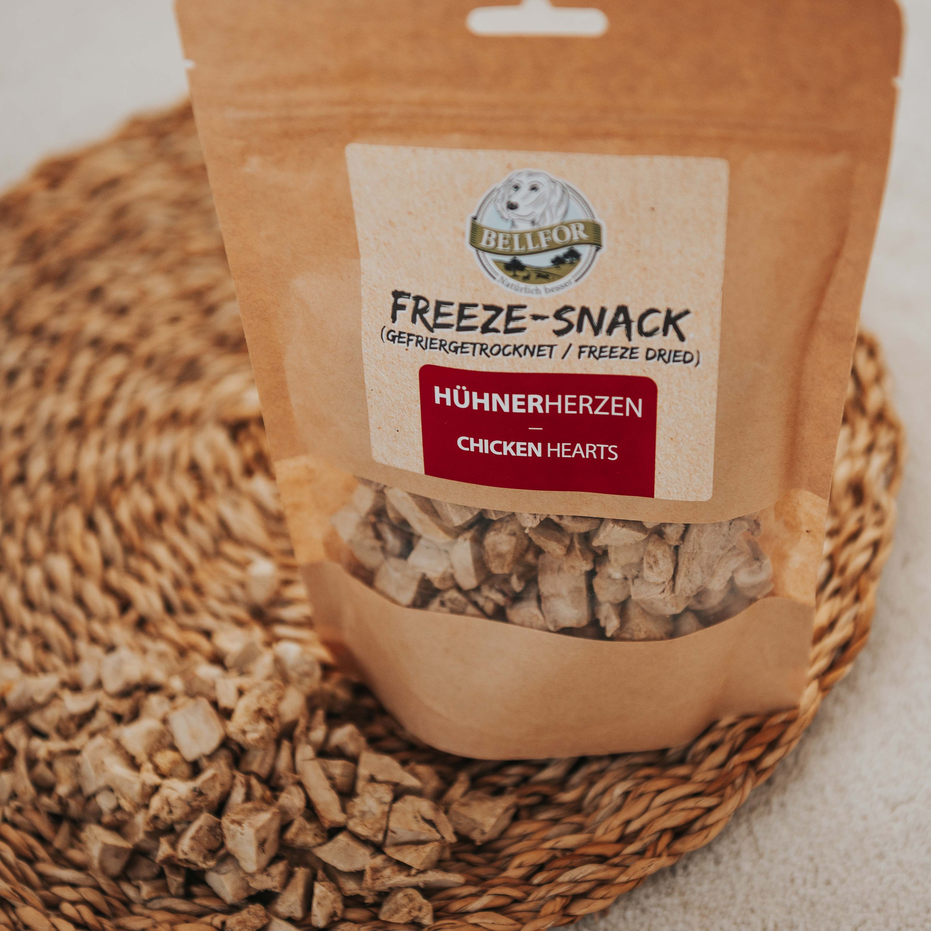 Treat for dogs - Chicken Hearts (freeze dried) - 50 g