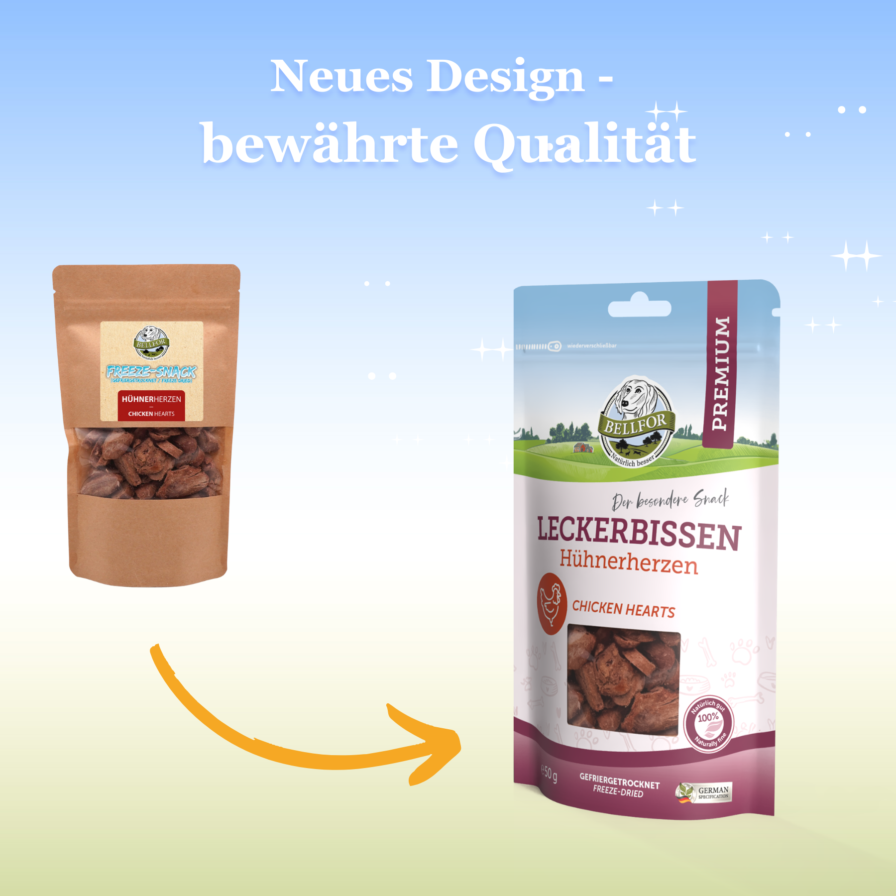 Treat for dogs - Chicken Hearts (freeze dried) - 50 g
