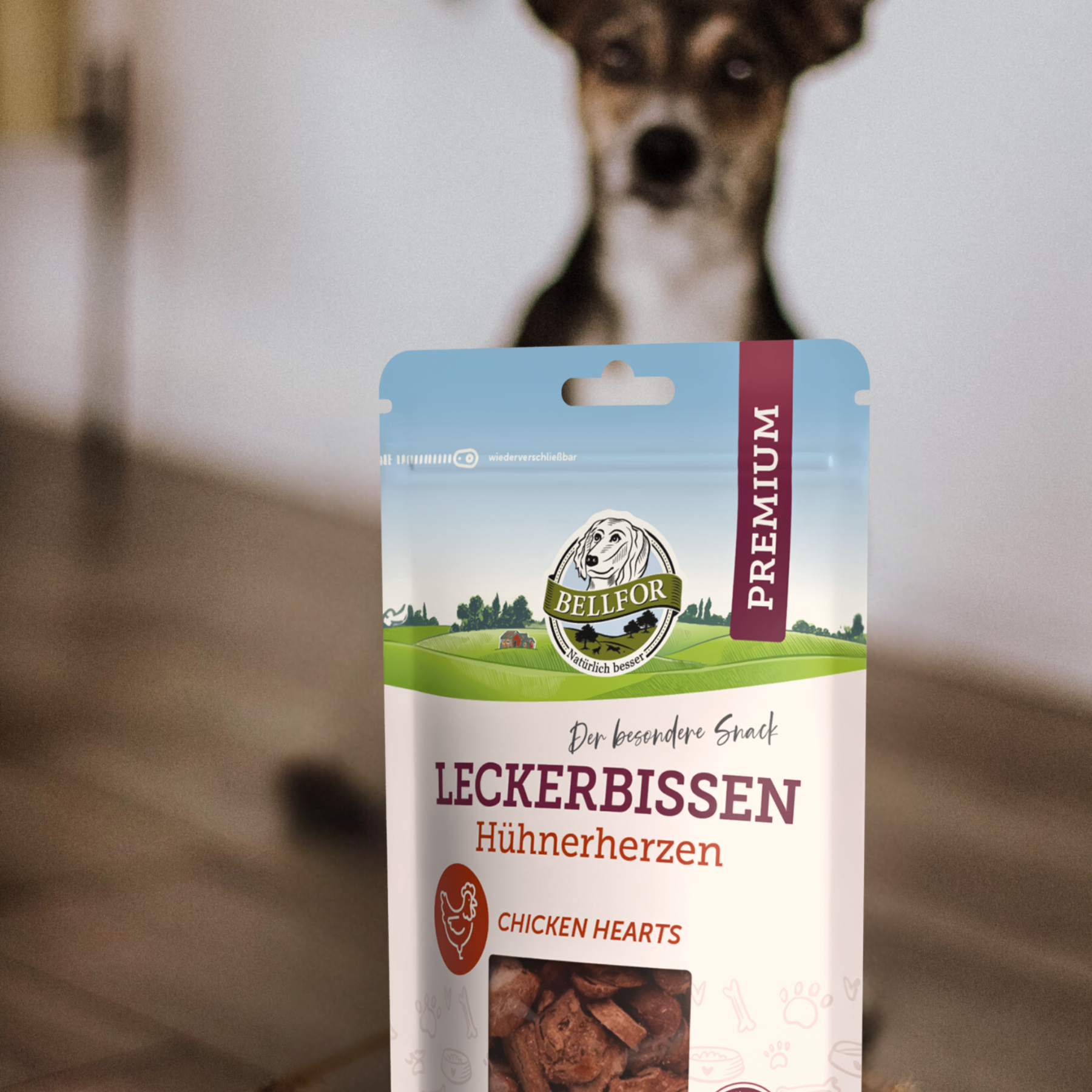 Treat for dogs - Chicken Hearts (freeze dried) - 50 g