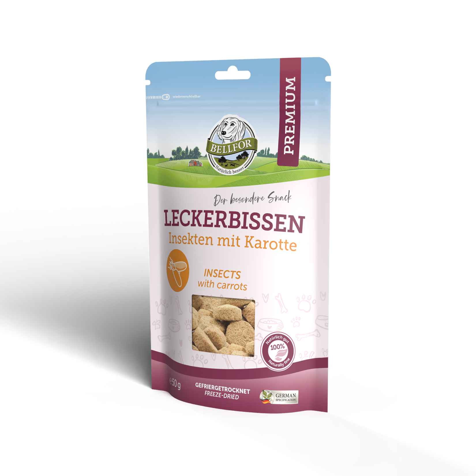 Tasty Treat for Dogs - Insects with Carrot (freeze-dried) - 50 g