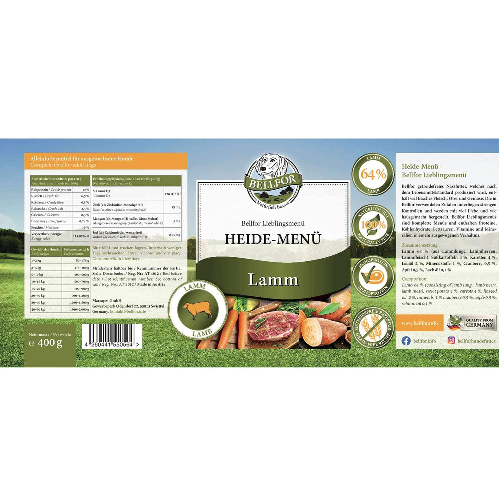 granatapet hundefutter GRANATAPET Dog Lieblings Mahlzeit Lamb & Chicken Hearts  Pets Villa