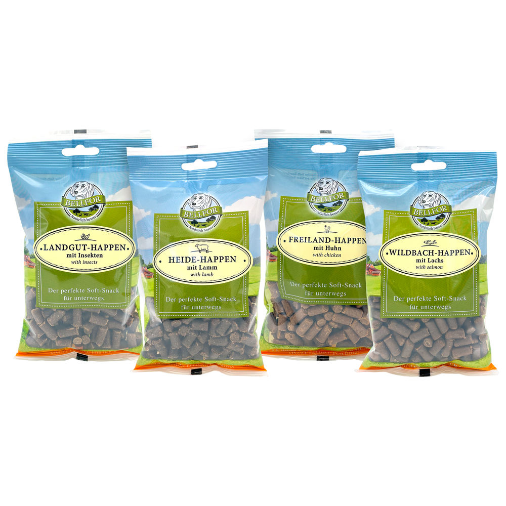  Mix 4 Soft snacks - Freiland-Happen 200 g + Heide-Happen 200 g + Wildbach-Happen 200 g + Landgut-Happen 200 g