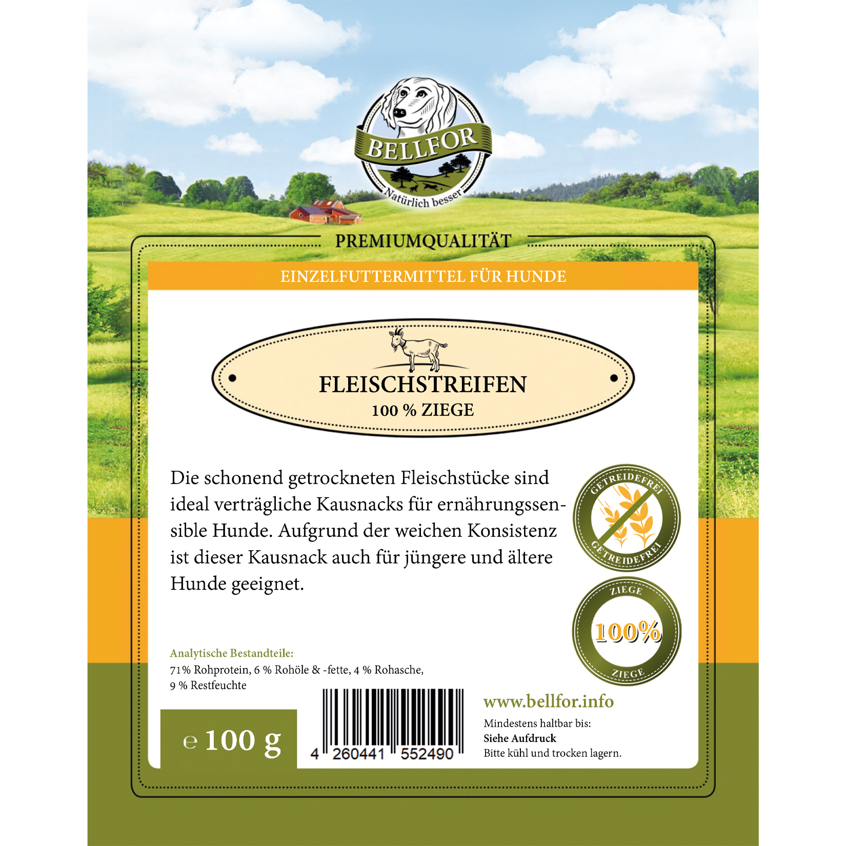 Dog Snack - Goat Meat Strips - Fleischstreifen Ziege - 100 g